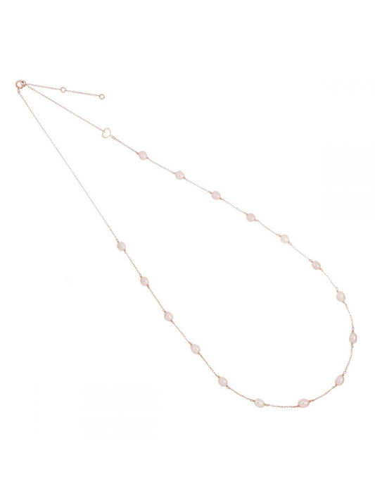 Girocollo Lungo MAMAN ET SOPHIE 18kt co Perle Rosa