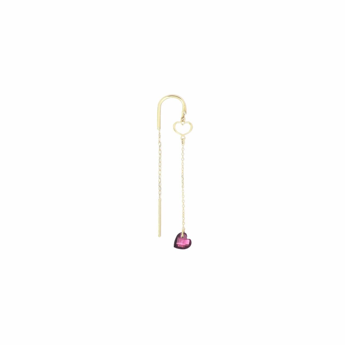 Orecchino 18kt Cuore Nudo Rosa