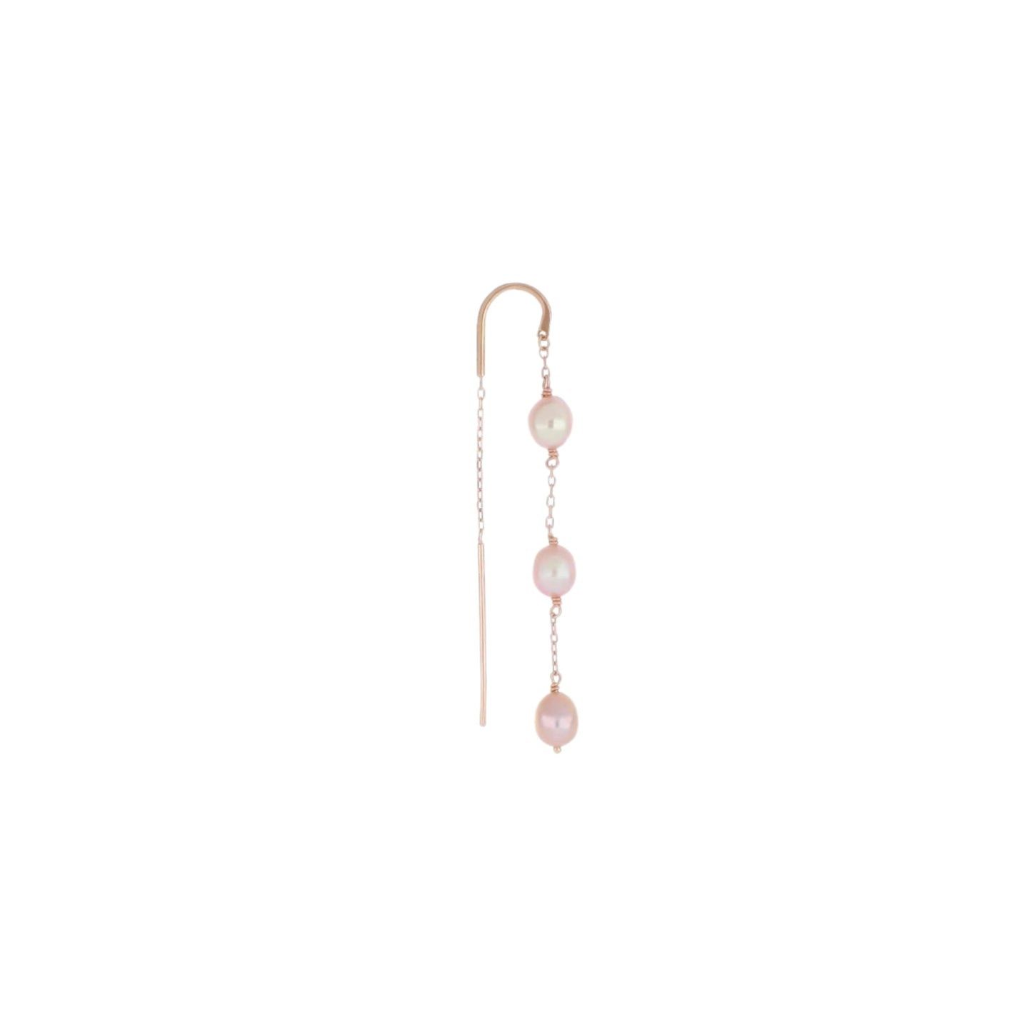 Orecchino Ago 18kt Perla Rosa