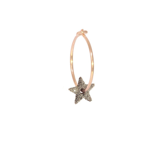 ORECCHINO MONO MAMAN ET SOPHIE 18KT STELLA POLVERE DIAMANTI CROMO