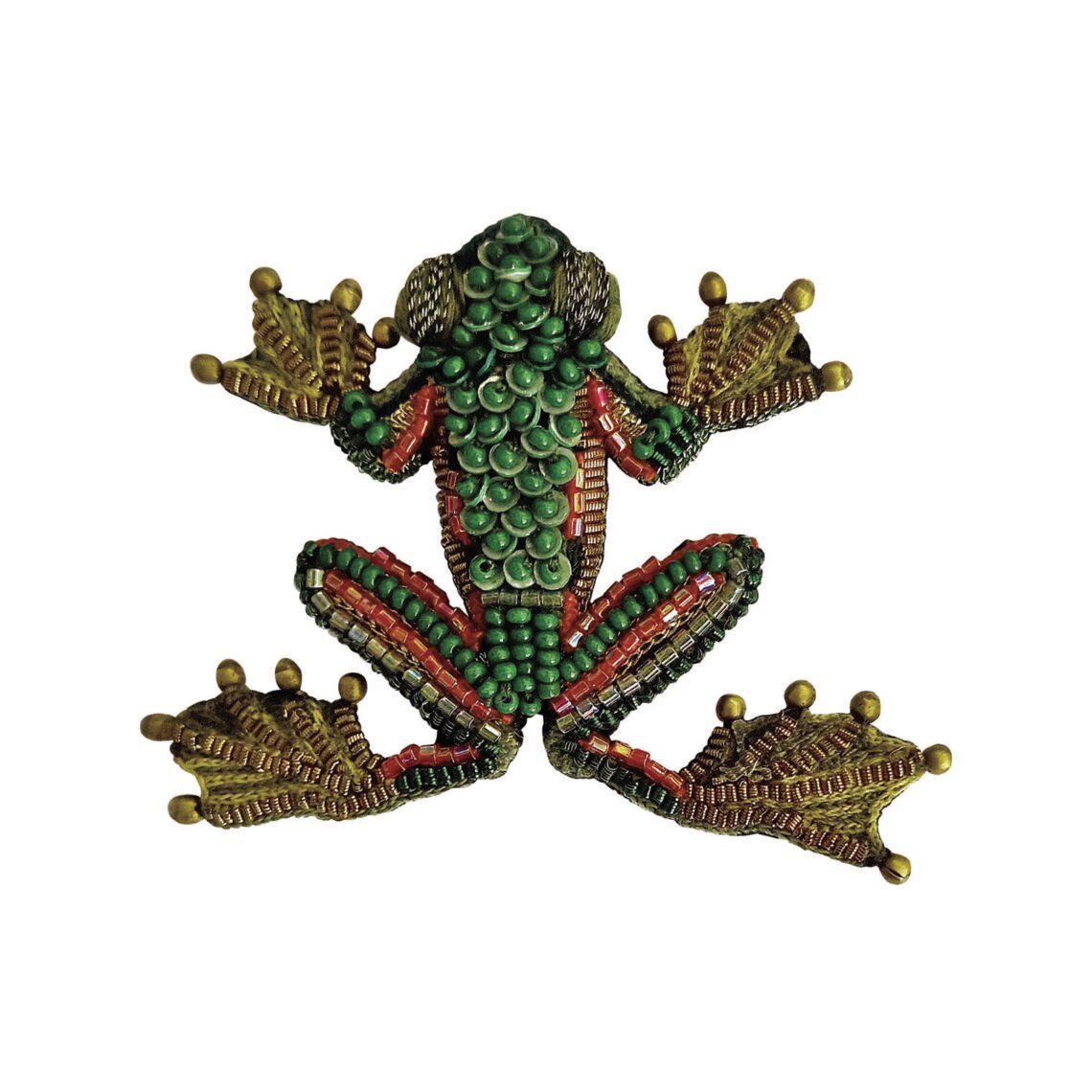 Spilla Green Flying Frog