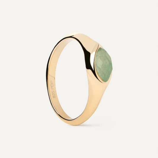 Anello Sigillo Avventurina Verde Nomad