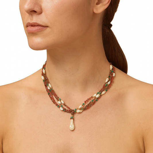 Collana con Perla Scaramazza e Agate
