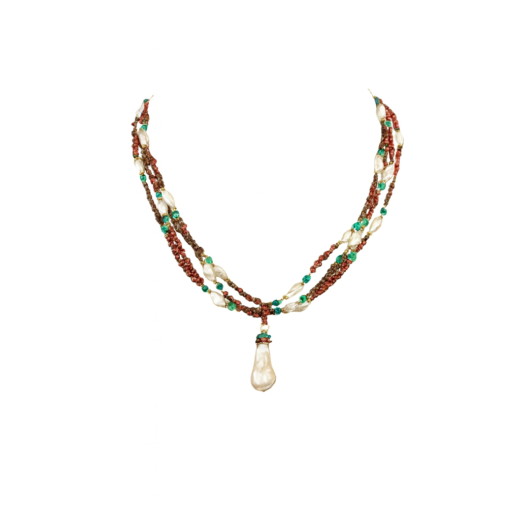 Collana con Perla Scaramazza e Agate