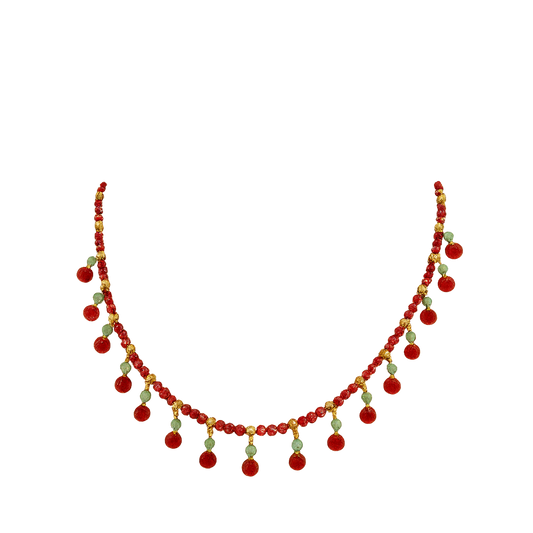 Girocollo con Granato Arancione e Zircone