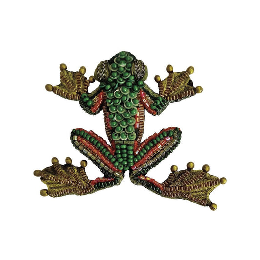 Spilla Green Flying Frog